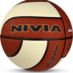 Nivia Warrior Basketball, As per BFI Standard, 12 Panels, Molded Soft Rubber Cover with Pebbled Texture, Butyl Threadwounded Bladder, Made for Tournaments, to Play on All Indoor & Outdoor Surfaces-image-2