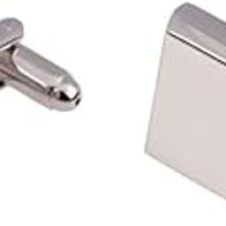 Silver Plain Square Cufflinks For Men-image-54