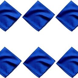 Satin Pocket Square for Men, Wedding Handkerchief for Suits, Blazers & Tuxedo, Men's Pocket Square Combo (Pack of 6) (Royal Blue)-picture-43