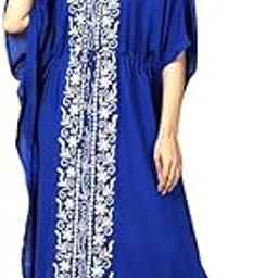 Women's and Girl's Rayon Long Nightwear Nighty Beach Wear Kaftan Maxi Summer Dress Nightwear Kimono Style Caftan-image-26
