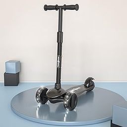 Baybee Alpha Kick Scooter for Kids, Smart 3 Wheel Kids Scooter with 4 Height Adjustable Handle, Runner Scooter with Led PU Wheels & Brake, Skate Scooter for Kids 3 to 10 Years Boys Girls (Black)-31