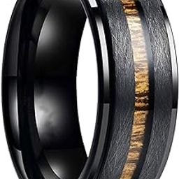 Mens US 9 Brown Wood Grain Stainless Steel Never Fade Ring: Pack of 1 (SR/JEWRG-WG25)-image-41
