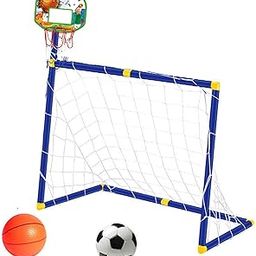 bnf® Basketball Hoop with Soccer Goal Net Set for Children Sports Activity Center Green | Team Sports | Soccer | Goals & Nets-picture-14