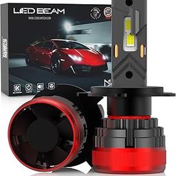 LEDBeam LED MX 120W Automotive Grade 7035 Chip 22000Lm 6000k White Car Headlight Bulbs with External Canbus Ballast Driver (12V,120W/2bulbs) (H4/H19) 2025 Model, Pack of 2-30