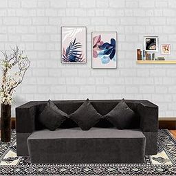 Seventh Heaven 3 Seater Chenille Molfino Fabric, 72x44x14 with 3 Cushion 3 Seater Double Foam Fold Out Sofa Cum Bed (Finish Color - Grey Delivery Condition - Pre-Assembled)-image-51
