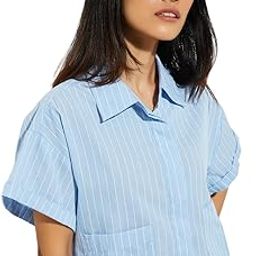 Women Cotton Regular Fit URB_N Checked Crop Shirt-image-81