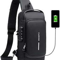 ANTI THEFT SLING BAG, USB CHARGING SPORT SLING ANTI-THEFT SHOULDER BAG, CROSSBODY BAGS CHEST DAYPACK-15
