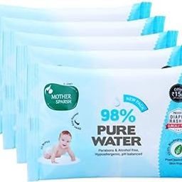 Mother Sparsh Cotton Scented 98% Water Plant Fabric, Biodegradable Wipe (Blue, 15 Wipes) - Pack of 5-image-32
