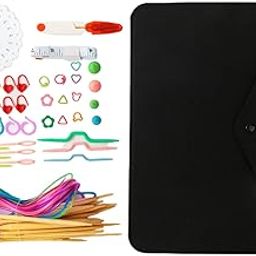 XLMZL - Circular Bamboo Knitting Needles Set with Colorful Plastic Tube and Knitting Tools for Crochet-image-26
