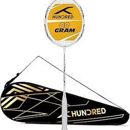 HUNDRED Graphite Powertek 2000 Pro Badminton Racket with Full Cover (90G, White)-image-45