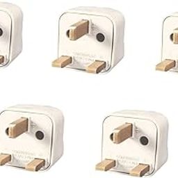 Axtella UK Conversion Flat 3 Pin Universal Plug Travel Converter Socket - Pack of 5-20