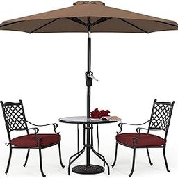 THESHELTERS - Premium Center Pole Garden Umbrella with Stand - Large Outdoor Lawn Patio Umbrella Perfect Choice for Lawn, Resorts, Poolsides | UV Protection - Adjustable Height-23