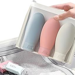 Topinon Refillable Travel Bottles for Toiletries Silicone Container for Cream, Shampoo Hand Wash, Lotion Storage Bottle Travel Accessories Leak Proof (60 ML, Pack of 3)-20