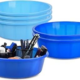 Homestic Pack of 6 Desk Organizer | Stationery Organizer | Multipurpose Storage Organizer | Office Supplies for Pen-Pencil-Staplers | Desktop Organizer | 6 LTR | Sky Blue & Blue-image-32