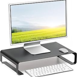 Livzing Metal Monitor Stand Monitor Riser Desk Organizer Supports Upto 20 KG Multipurpose PC Computer Screen Gaming Notebook Desktop Laptop Printer Stand Shelf For Home and Office Black-4