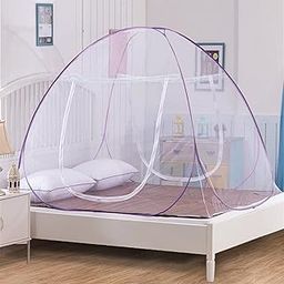 Story@Home Foldable Mosquito Net(King Size/Queen Size Double Bed) (Purple) for in Door & Out Door Living-picture-16