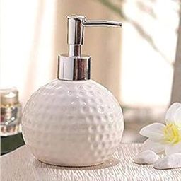 Skywalker Ceramic 250 ml Dots Carved Liquid Soap Dispenser (White), Pack of 1-25