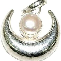 6.25 Ratti Real Pearl Pure Silver Half Moon Pendant Locket-image-23