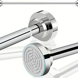 Herrlich Homes (85 to 140 cm) Extendable Shower Curtain Tension Rod | Non-Drilling Anti-Skid Spring Pull Rod | Adjustable Size | With Rubber Pads | Stainless Steel, Silver | 1 Piece-image-11