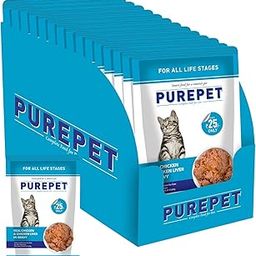 PUREPET Wet Cat Food, Real Chicken And Chicken Liver In Gravy, 15 Pouches (15 X 70G) All Life Stages, 1 Count-18