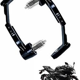 Asryd Motorcycle Brake Clutch Lever Guard Handlebar Protectors 7/8” 22MM CNC Alloy with Adjustable Angle Length (Black) For Suzuki Gixxer SF (Pack of 2)-21