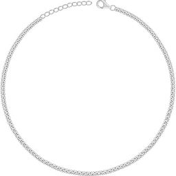 925 Silver Classic Tennis Anklet,Single | Anklets for Women and Girls | With Certificate of Authenticity and 925 Stamp | 6 Months Warranty-55