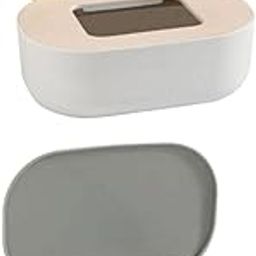 UJEAVETTE 2X Desktop Countertop Large Mask Dispenser Storage with Lid Tissue Holder-0