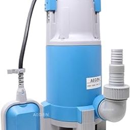 Aegon ASP1100 1.5HP Pure Copper Submersible Sewage Pump/Water Drain Pump with Float Switch for Drainage - 16000 L/H, Head 9m-4