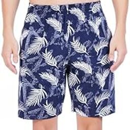 hotfits Men's Casual Cotton All Season Soft Feel Fabric Printed Regular Shorts,Workout Shorts, Elastic Waist Running Shorts with 2 Side Pockets-image-30