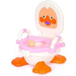 Panda Baby Products Toilet Trainer Seat Chair Potty Pot with Removable Bowl and Lid with High Back & Hand Support for Kids Boys Girls (Age 6 Months to 24 Months) (Pink, Duck Potty Seat)-image-90