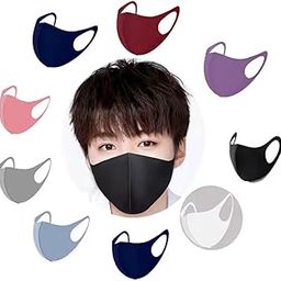 10 PCS Face Masks Washable, Breathable Reusable Multicolor Face Mask, Polyester Cotton Face Masks for Boys and Girls, Fashion Cloth Face Mask for Unisex Outdoor Activities-21
