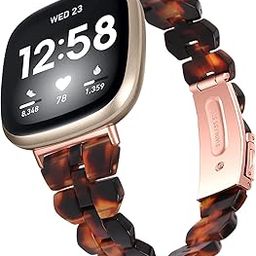 Colorful Resin Band Compatible with Fitbit Versa 4/Sense 2 Bands for Women Adjustable Watch Band with Stainless Steel Buckle Replacement Cute Strap for Fitbit Versa 4 Bracelet-image-38