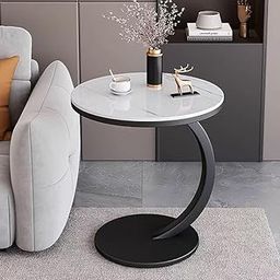 MIXEN C-Shaped Round End Table Outdoor Coffee Table Movable, Space-Saving Side Table Perfect for Sofas, Living Rooms, Bedside Areas, Modern Decorative-30