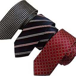 Men's Formal Satin Necktie Set, 2.5 Inch Width, Pack of 3-29
