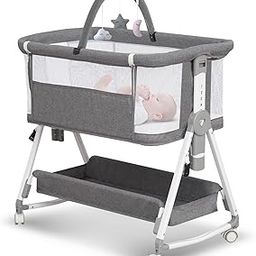 Safekido SleepMate Bedside Crib for Newborns | Adjustable Co-Sleeper Baby Bassinet with Detachable Side, Wheels & Storage | Breathable Mesh, Foldable & Portable Baby Cot | Infant Sleeping Bed-image-46