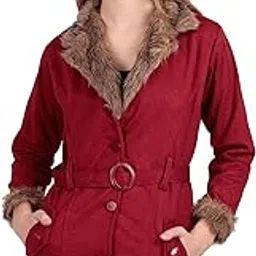 fellamo Women Fur Jacket Full Sleeves With Belt-82-picture-25
