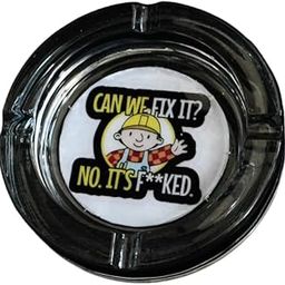 THESKINSCO Glass Ashtray with Resin Art (BobTheBuilder)-picture-0