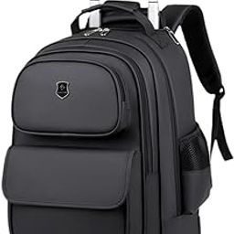 CALANDIS™ Laptop Backpack with Wheels Trolley Business Cabin Bag for Overnight Black | Luggage-image-74