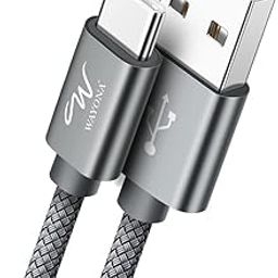 Wayona USB Type C Fast Charging 2M/6FT Long Cable 3A QC 3.0 Data Cable Compatible with iPhone 15, Samsung Galaxy S24 S24 Ultra S23 S22 S20 S21 FE M14 A14 5G, Android Auto & CarPlay (2M, Grey)-18