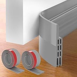 39 Inch Silicone Door Bottom Sealing Strip Guard |Self Adhesive Door Gap Filler Rubber | Protector from Cockroach, Insect, Bugs, Dust & Noise Stopper (Gray)-image-78