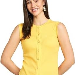 Women Ribbed Sleeveless Fitted Top for Summer-image-24