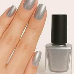Long-Lasting Nail Polish for Women | High Shine, Quick-Dry, Chip-Resistant Nail Paint | Smooth Finish pack of 6 (Silver, 6ml)-image-83
