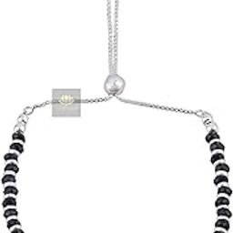 Sterling Silver Nazariya with Black Crystals for Women 925 Pure Silver Bracelet for Women (Adjustable)-image-24