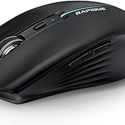RAPIQUE Bluetooth Wireless Mouse - (BT1/BT2+USB) Tri-Mode High Performance, Rechargeable, Quiet Click, Multi-Device Compatibility for Laptop, Computer, MacBook, Tablet, PC (Black)-picture-21