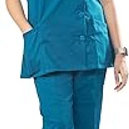 UNIFORM CRAFT Women's Polyester and Cotton Twill Nurse Uniform, Jazz Blue (L)-30
