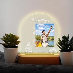 MerchX Personalized,Customized Tabletop Photo Frame Acrylic Printed Happy Birthday LED Table Lamp/Plaque Personalised with Birthday Decoration/Gift for Family,Friend & Special one Design-115-image-87