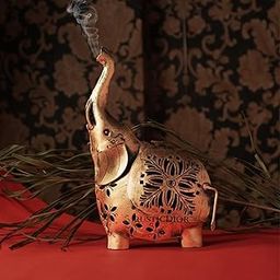 RusticDior Metal Tea Light Candle Holder For Home Décor Elephant Design, Gold-image-4