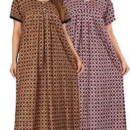 Pure Cotton Nighty for Women's | Nighty Gown | Jaipuri Nightdress | Maxi-image-23