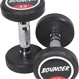 Bouncer Dumbbells 2.5kg Set | 2.5kg×2pcs Pair | Rubber Coated Dumbells | Bouncer Dumbles with | Home Gym Kit Dumbells | (Pack of 2) 5kg Weight-image-21