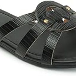 women's Textured Comfortable Fashionable Slip On Flat Sandals-image-25